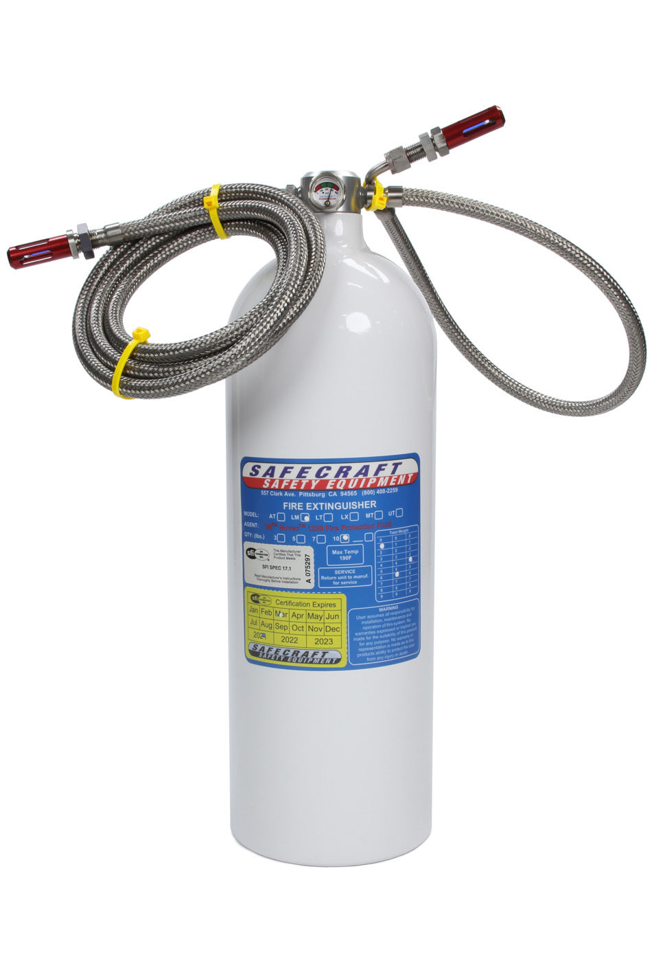 Safecraft Fire System 10lb Novec Automatic Onlys SFCLM10JGG-21-85-B