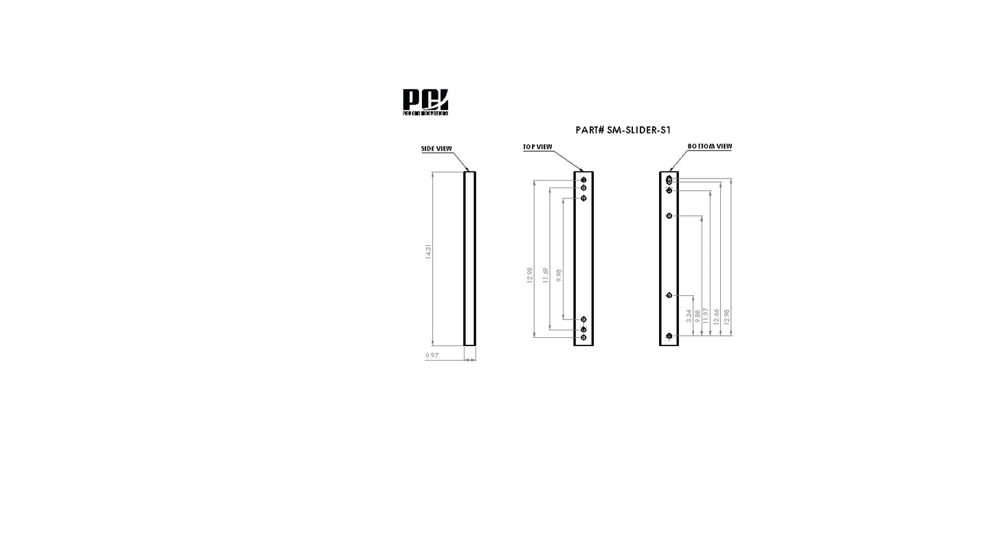Pro Car Innovations Seat Sliders with 335mm Release Handle and Mounting Hardware