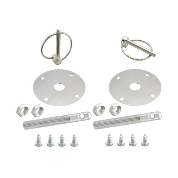 SPC Performance Hood Pin Kit Flip-Over Clips 1/2in Dia. Silver SPC7716