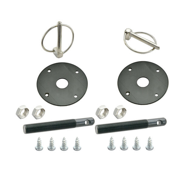 SPC Performance Hood Pin Kit Flip-Over Clips 1/2in Dia. Black SPC7716BK