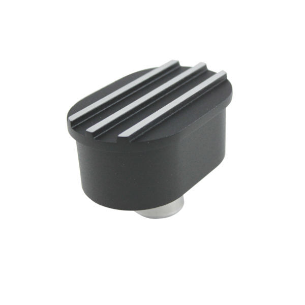 SPC Performance Breather Cap Push-In Ov al Finned Black Alum SPC8486BK