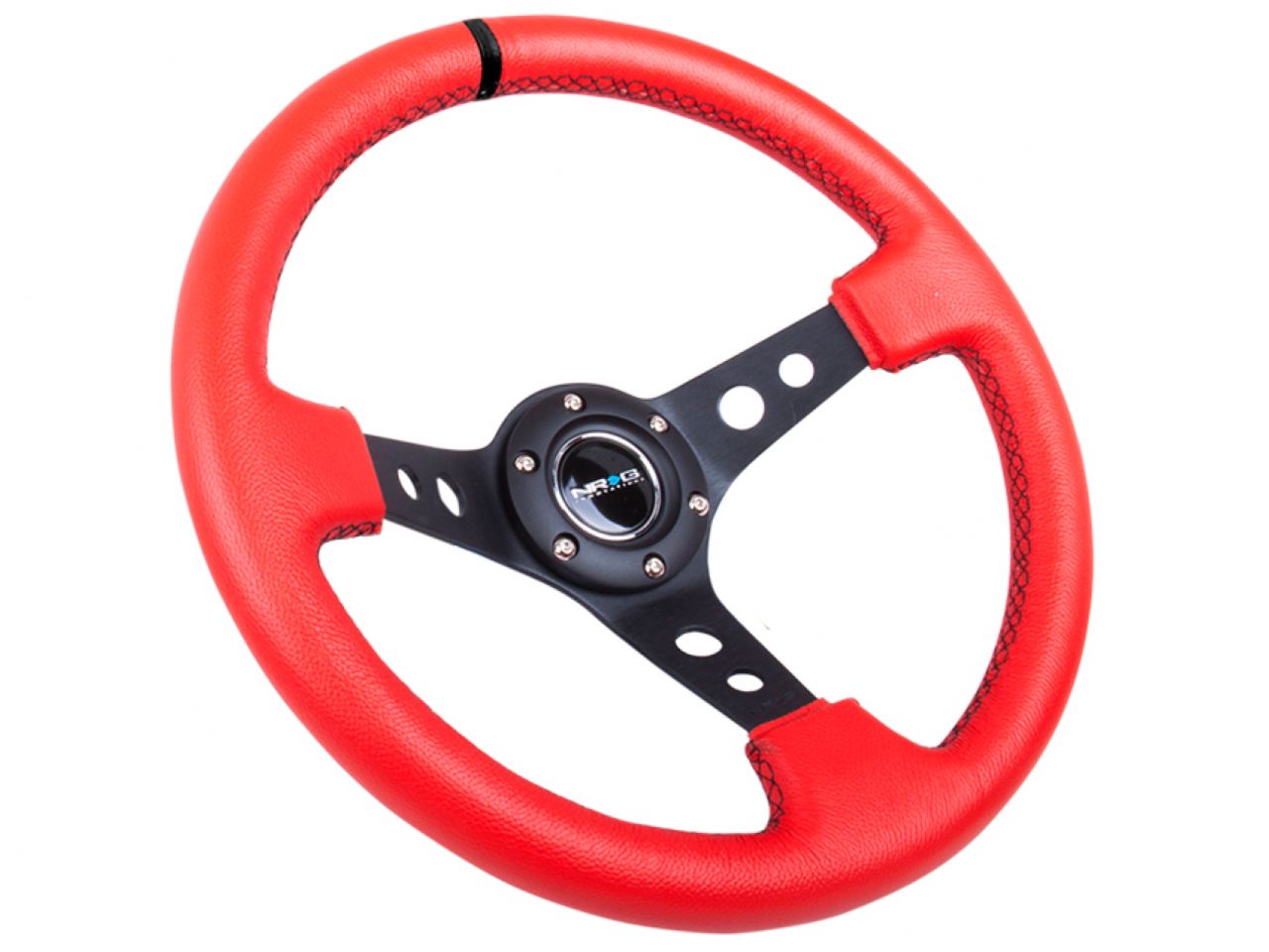 NRG Reinforced Steering Wheel - 350mm Sport Steering Wheel (3" Deep) Black