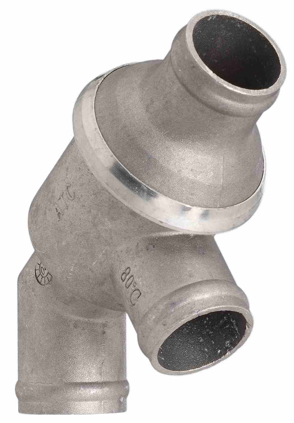 CARQUEST Caps and Stats Engine Coolant Thermostat / Water Outlet Assembly  top view frsport 13578