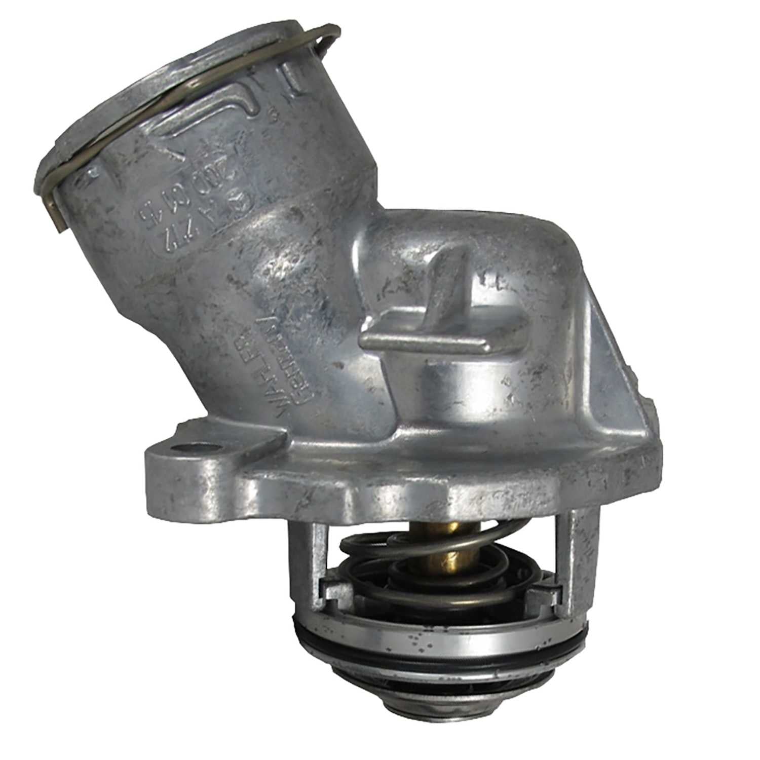 CARQUEST Caps and Stats Engine Coolant Thermostat / Water Outlet Assembly  top view frsport 49382