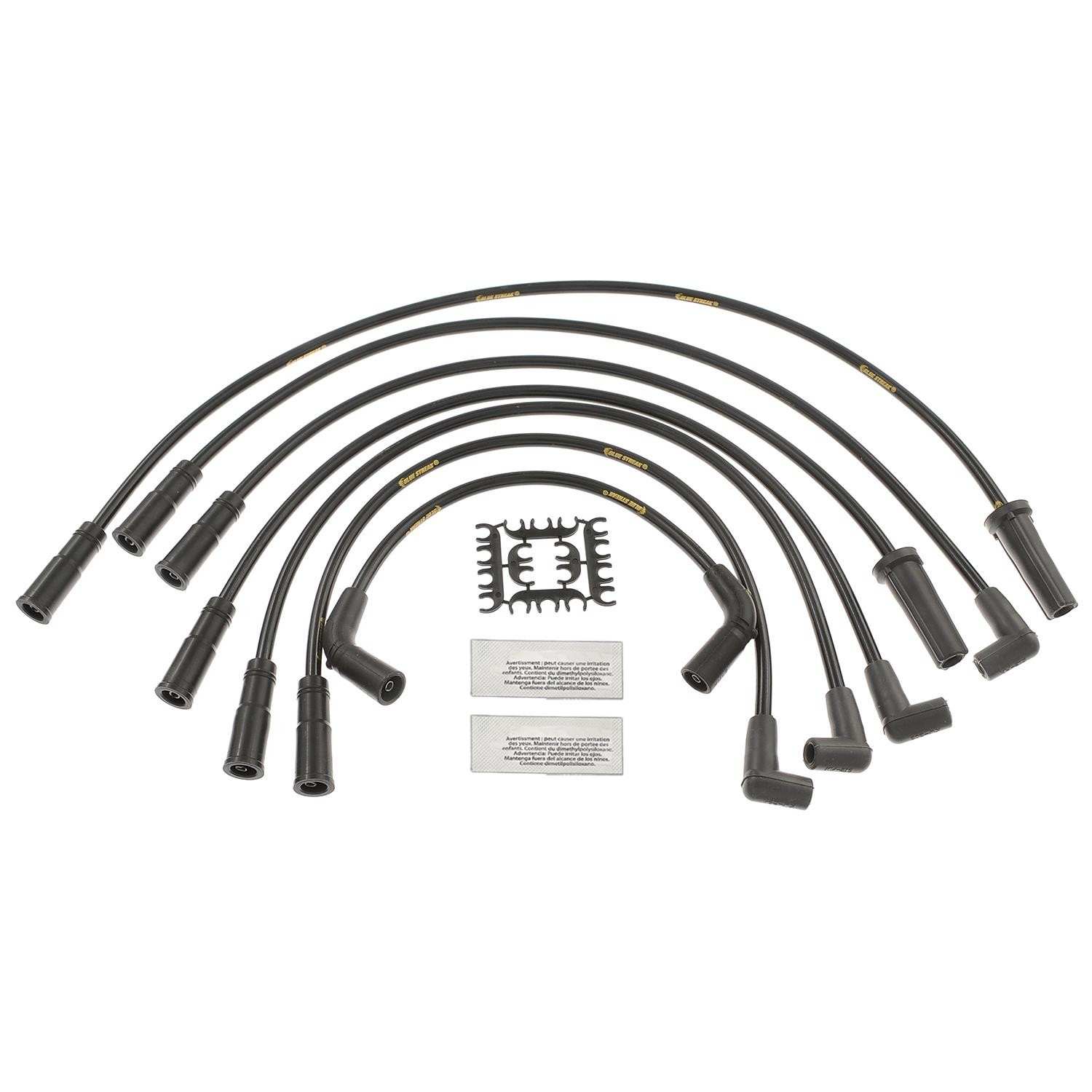 Blue Streak Wire Spark Plug Wire Set  top view frsport 10077