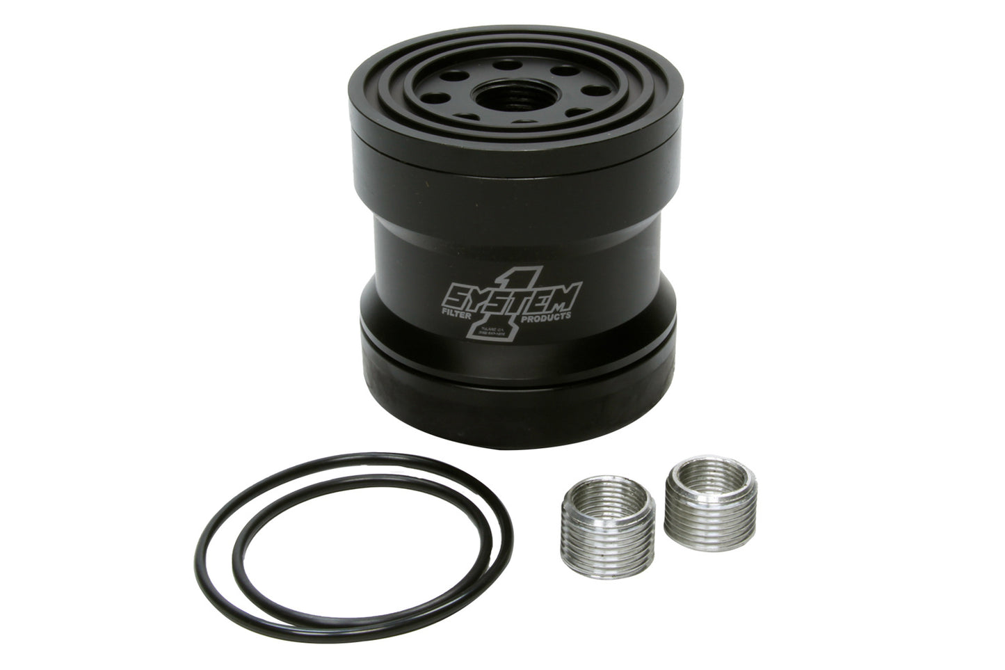 System One Billet Oil Filter w/Blt Cap 45 Micron - Black SYS209-361B