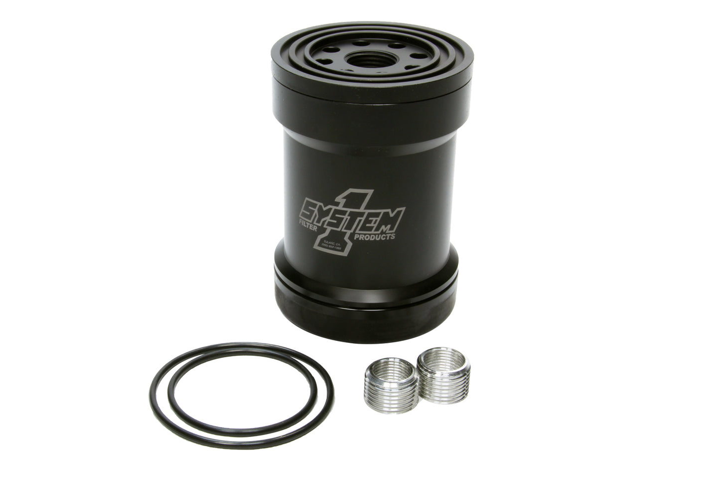System One Billet Oil Filter w/Blt Cap 45 Micron - Black SYS209-561B
