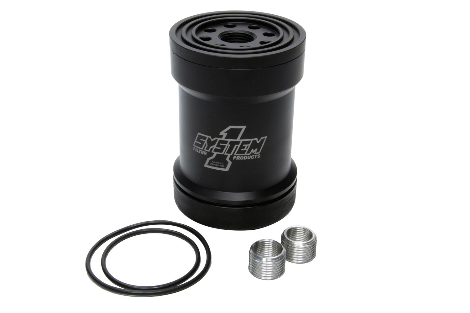 System One Billet Oil Filter w/Blt Cap 75 Micron - Black SYS209-571B