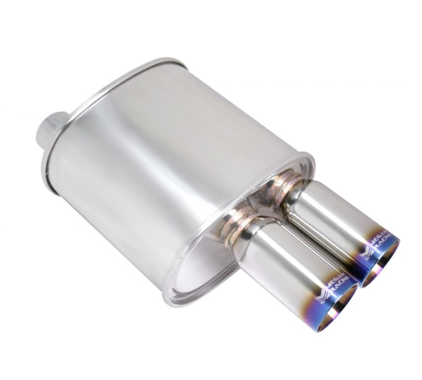 Megan Racing Universal Exhaust F-RT Dual Tip Muffler 2.5" Pipe 3"