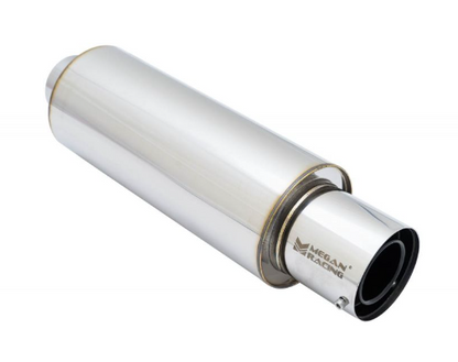 Megan Racing Universal Exhaust Muffler - Various Models 19.5" Length 5.5" Height 2.4" Inlet ID 3.9" Tip ID 3.9" Stainless Steel