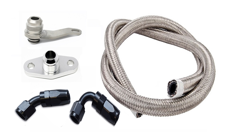 Torque Solution Subaru EJ w/ Garrett GT/GTX -10AN Turbo Oil Return Line Kit TS-SU-486K-G