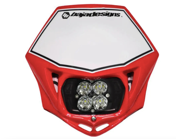 Baja Designs Motorcycle Headlight LED Race Light Red Squadron Pro Baja Designs Spot Pattern Clear