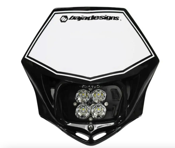 Baja Designs Motorcycle Headlight LED Race Light Red Squadron Pro Baja Designs Spot Pattern Clear