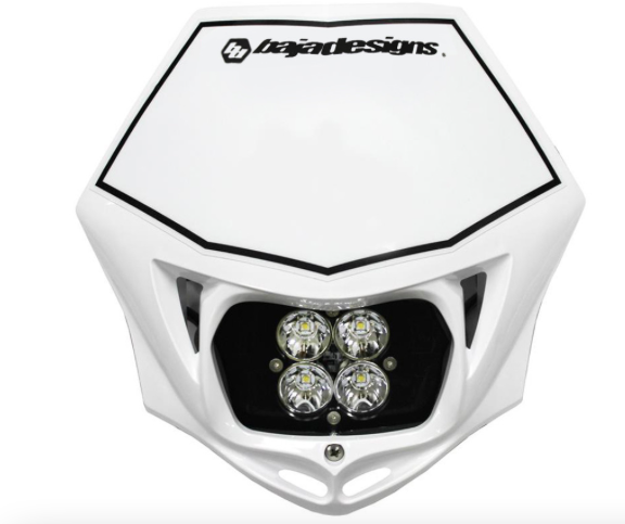 Baja Designs Motorcycle Headlight LED Race Light Red Squadron Pro Baja Designs Spot Pattern Clear