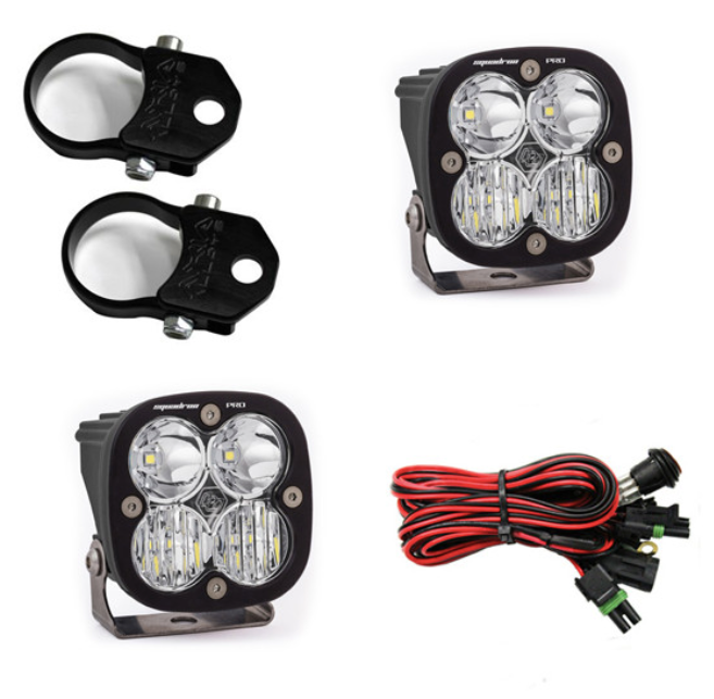 Baja Designs PowerSports Squadron Pro A-Pillar Mount Light Kit Driving Combo Pattern Clear- Universal