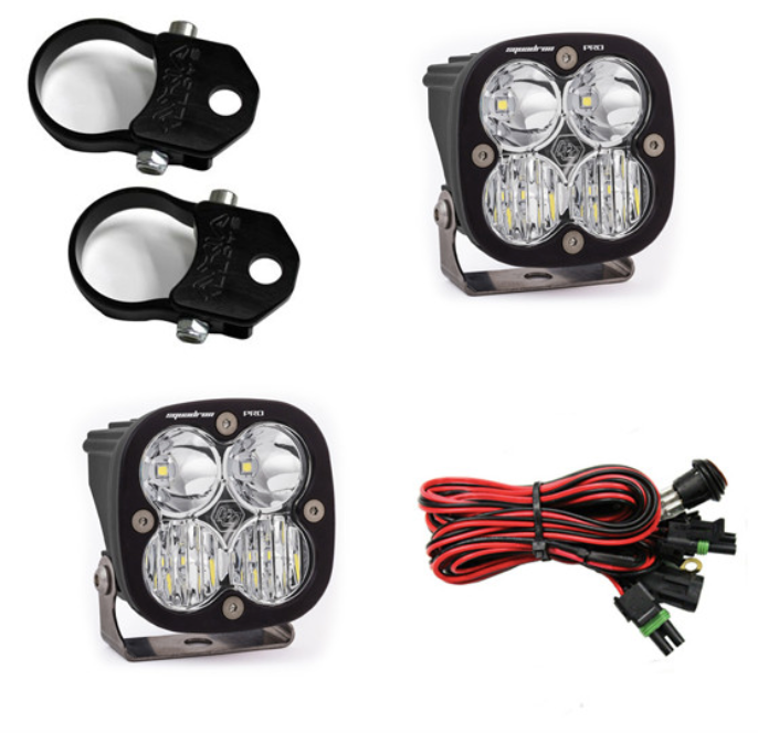 Baja Designs PowerSports Squadron Pro Vertical Mount Light Kit Driving Combo Pattern Clear - Universal