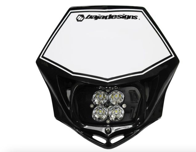 Baja Designs Motorcycle Squadron Sport (D/C) Headlight Kit w/ Shell Spot Pattern Clear - Universal