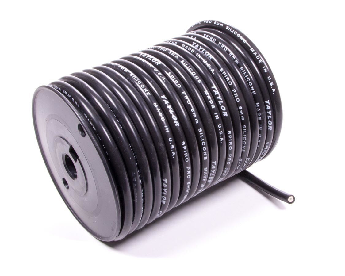 Taylor/Vertex 100' Spool 8mm Black Spiro Wound Plug Wire TAY35072