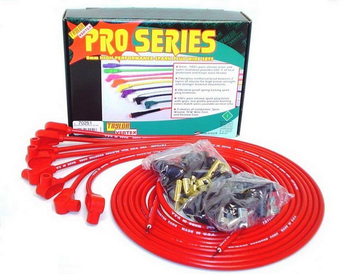 Taylor/Vertex 8mm Red Pro Wire 90 Dgr TAY70251