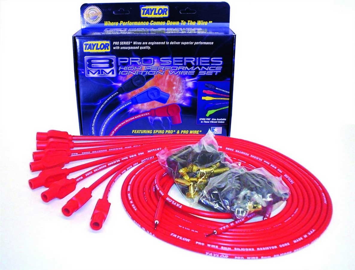 Taylor/Vertex 8mm Red Pro Wire 180 Dgr TAY70255
