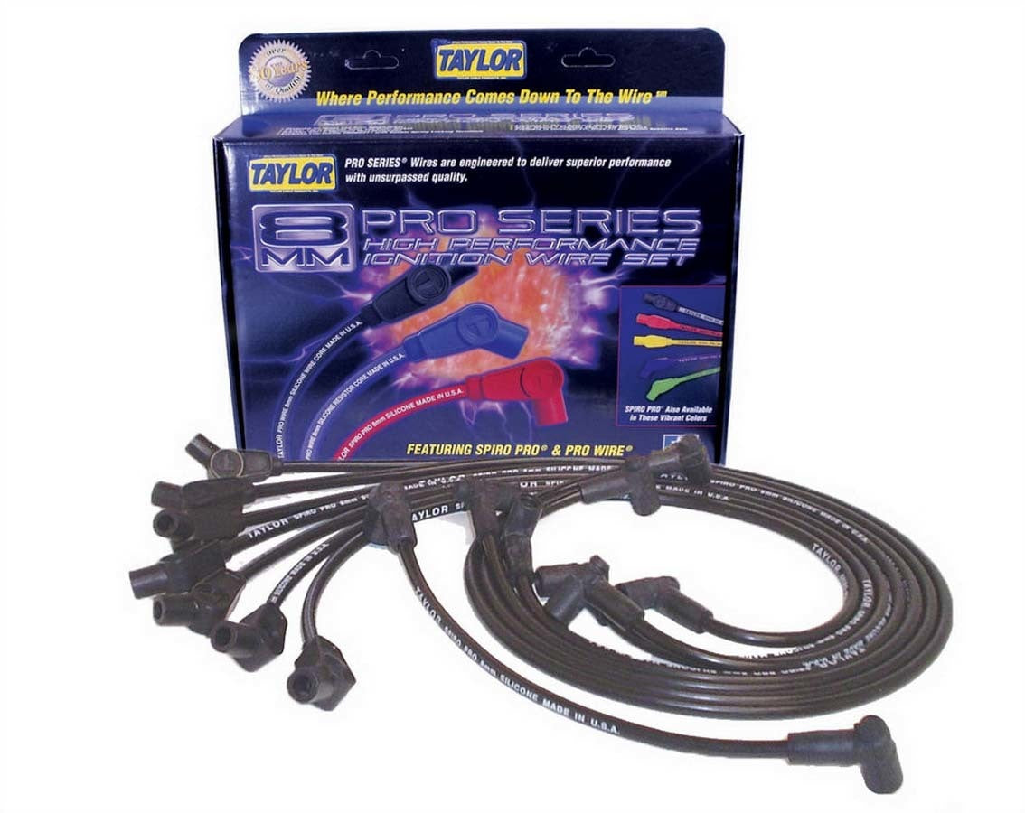 Taylor/Vertex Spiro-Pro Custom 8Cyl. Plug Wire Set Black TAY74004