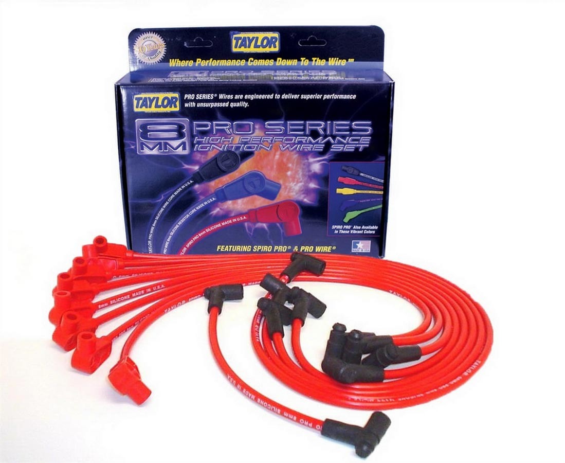 Taylor/Vertex 8mm Spiro-Pro Custom Plug Wire Set Red TAY74236