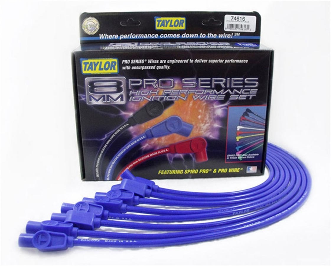 Taylor/Vertex Spark Plug Wire Set 8mm Spiro-Pro Blue TAY74616