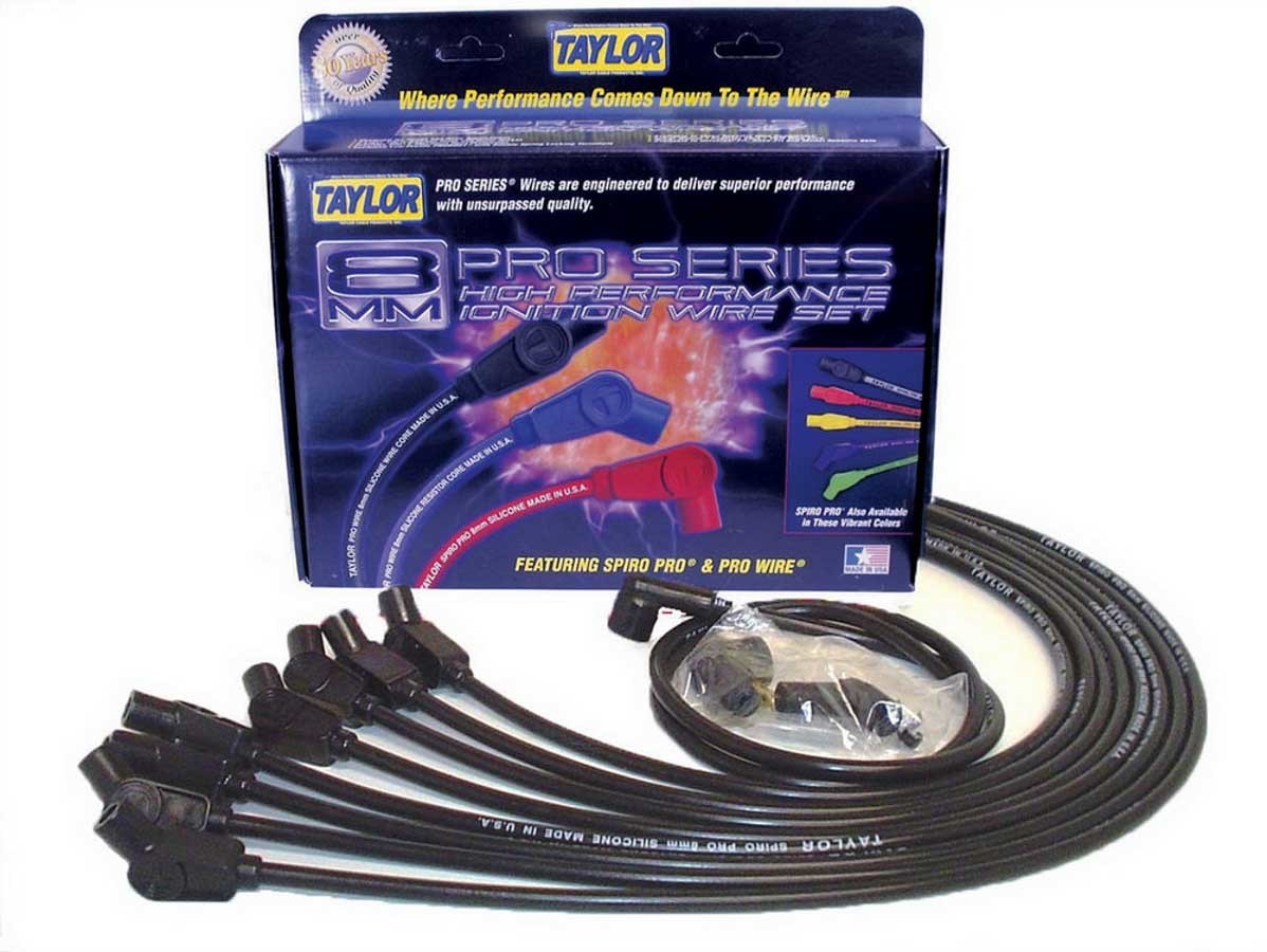 Taylor/Vertex Spark Plug Wire Set 8mm Spiro Black TAY76031