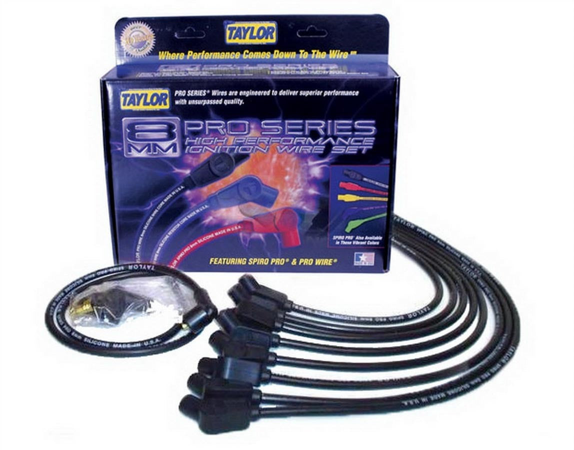 Taylor/Vertex BBC 8mm Spiro-Pro Race Plug Wire Set Black TAY76032