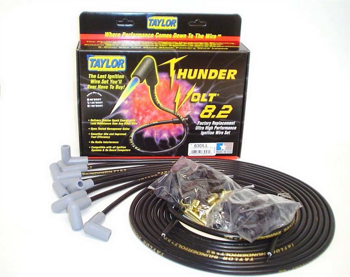 Taylor/Vertex Univ Thundervolt Plug Wire Set 90 deg Black TAY83051