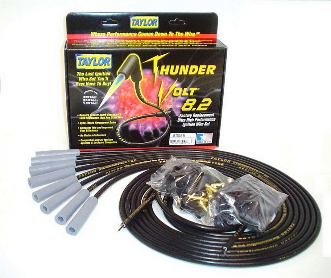 Taylor/Vertex Univ Thundervolt Plug Wire Set 180 deg Black TAY83055