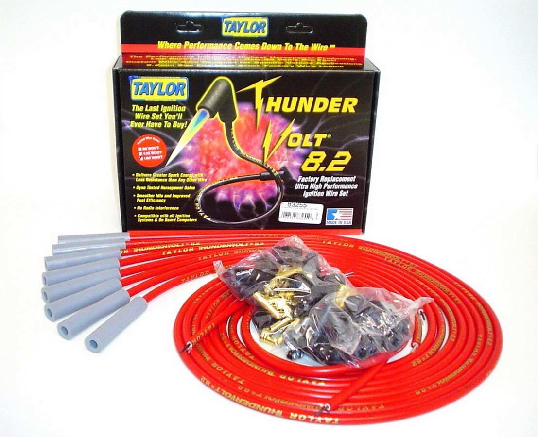 Taylor/Vertex Univ Thundervolt Plug Wire Set 180 deg Red TAY83255