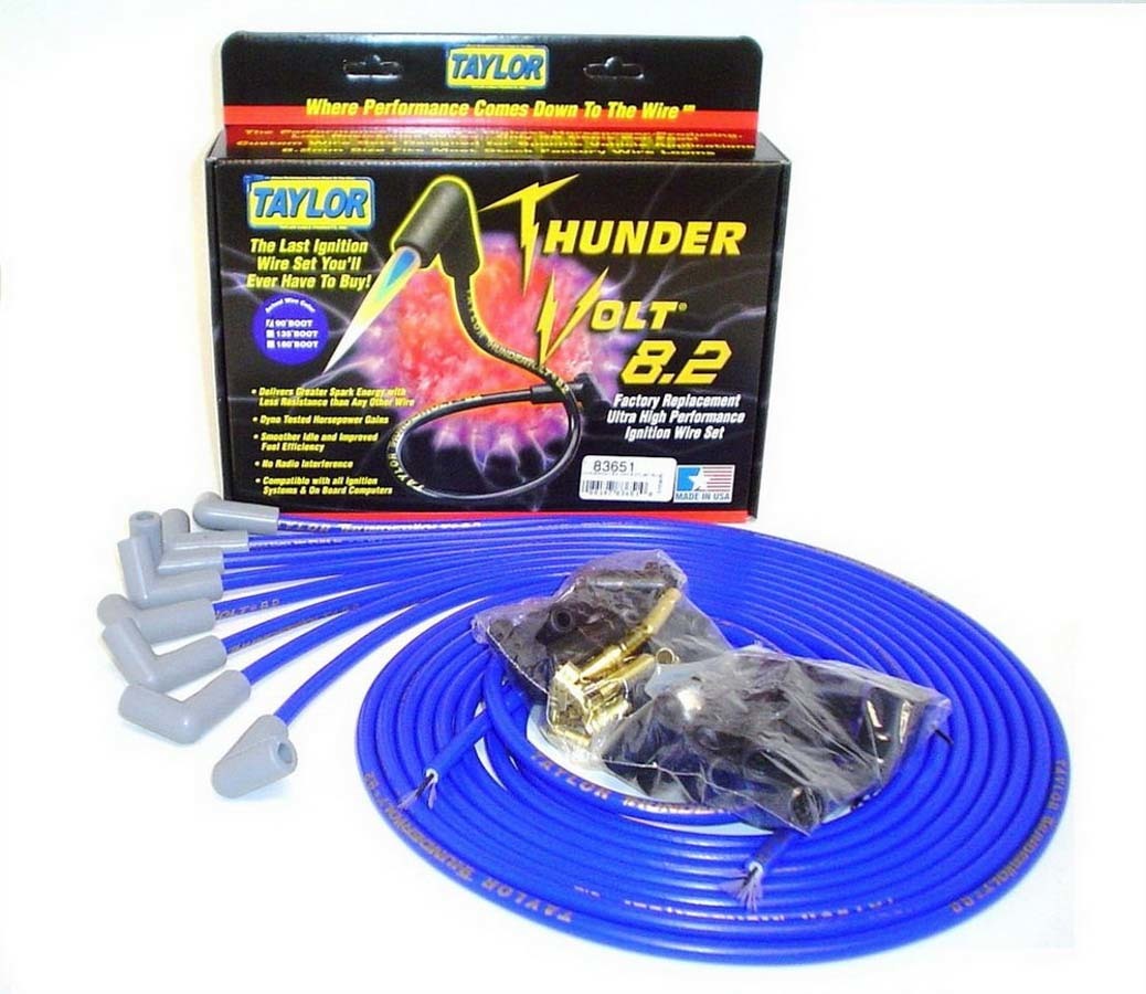 Taylor/Vertex Univ Thundervolt Plug Wire Set 90 deg Blue TAY83651