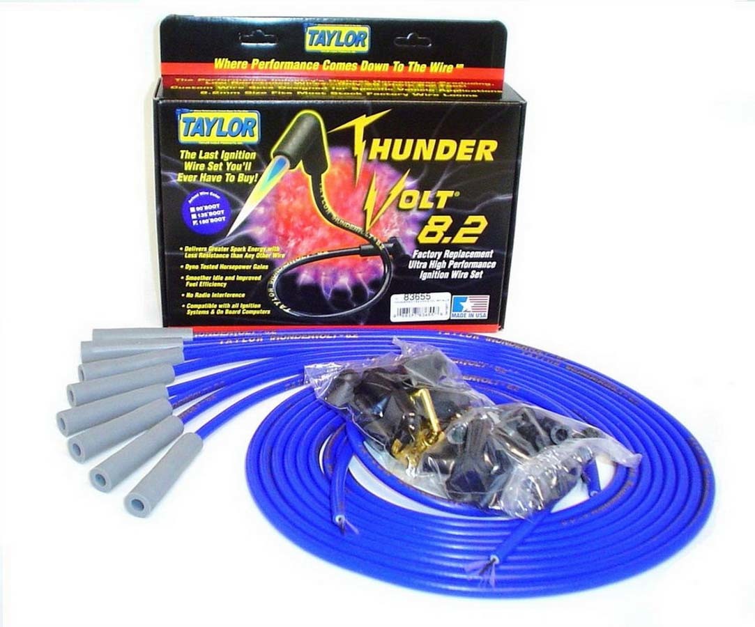 Taylor/Vertex Univ Thundervolt Plug Wire Set 180 deg Blue TAY83655