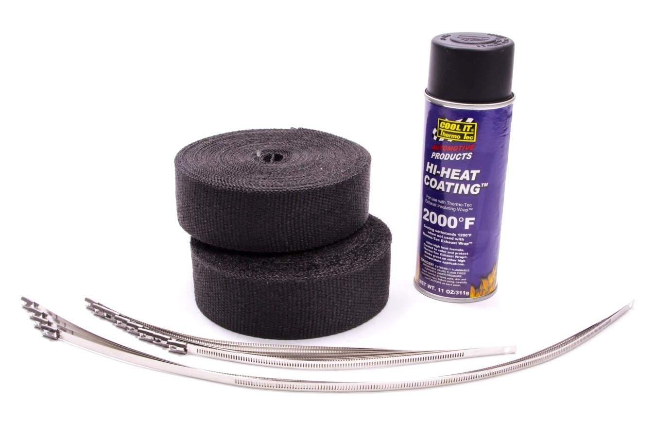 Thermo-Tec Exhaust Wrap Kit 2" Black 2 Rolls