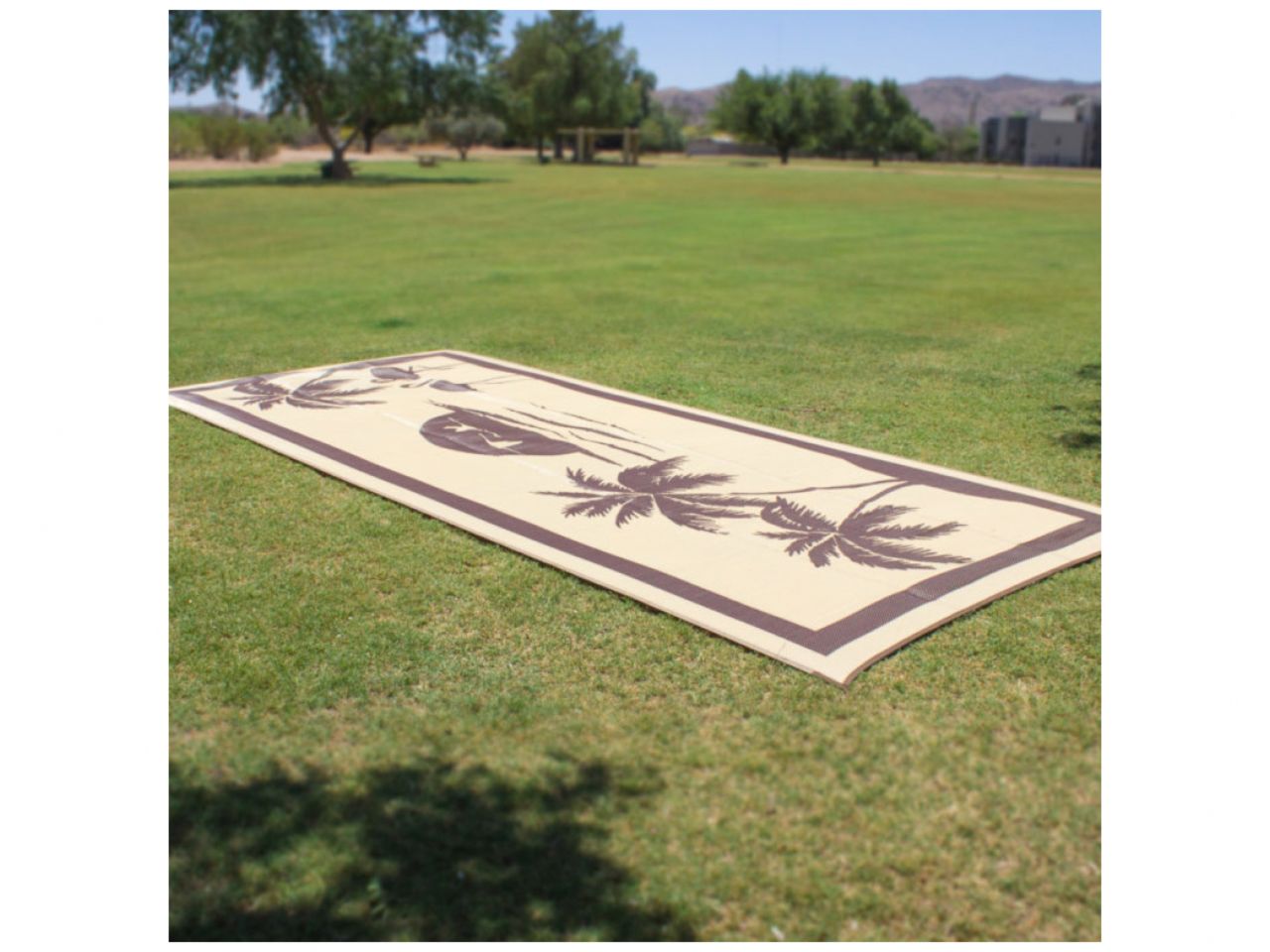 Mings Mark Tropical Oasis Mat, Brown/Beige 8'X18'