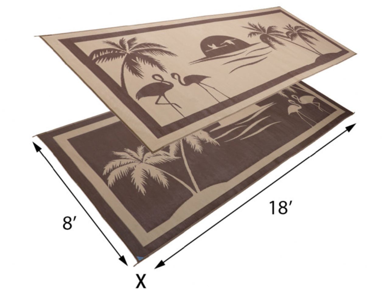Mings Mark Tropical Oasis Mat, Brown/Beige 8'X18'