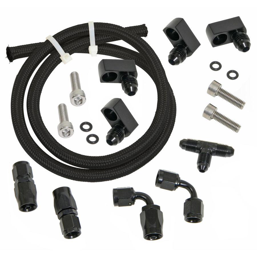 Trick Flow Specialties LS Steam Line Plumbing Kit Blk Nylon Braided TRFTFS-306SB601