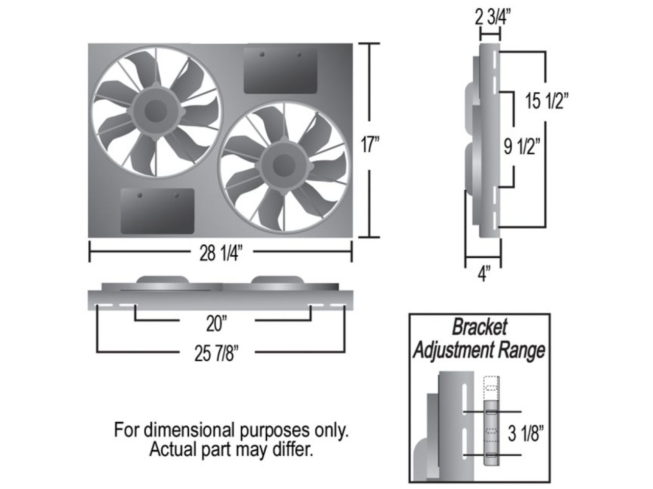 Derale Dual RAD Fan/Aluminum Shroud Assembly