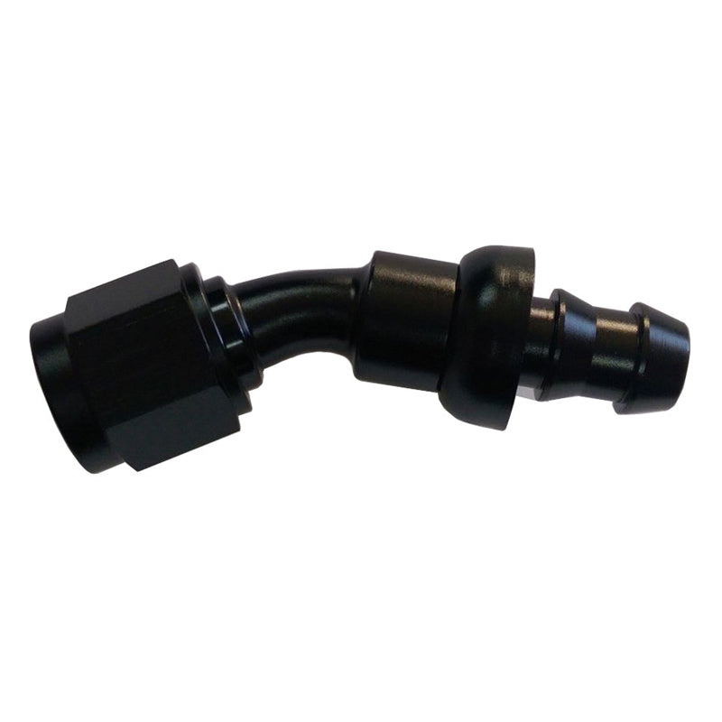 Triple X Race Components #6 30 Degree Hose End Push Lock TXRHF-13006-BLK