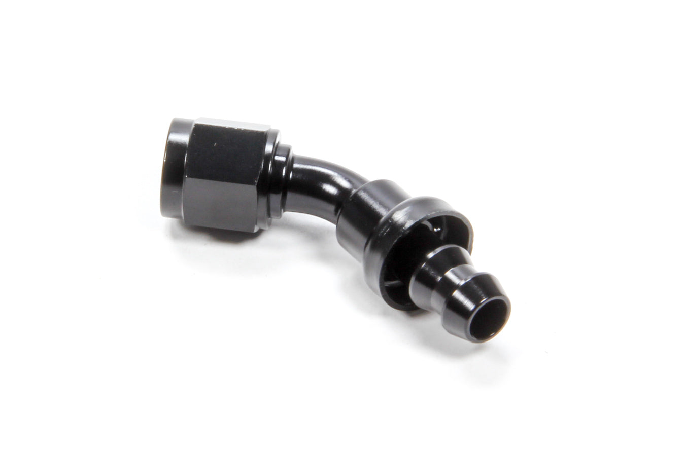 Triple X Race Components #6 45 Degree Hose End Push Lock TXRHF-14506-BLK