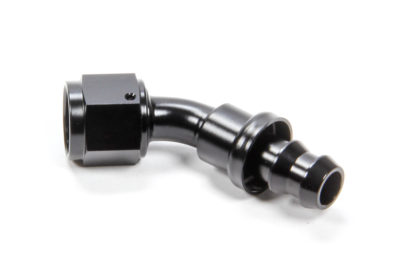 Triple X Race Components #8 45 Degree Hose End Push Lock TXRHF-14508-BLK