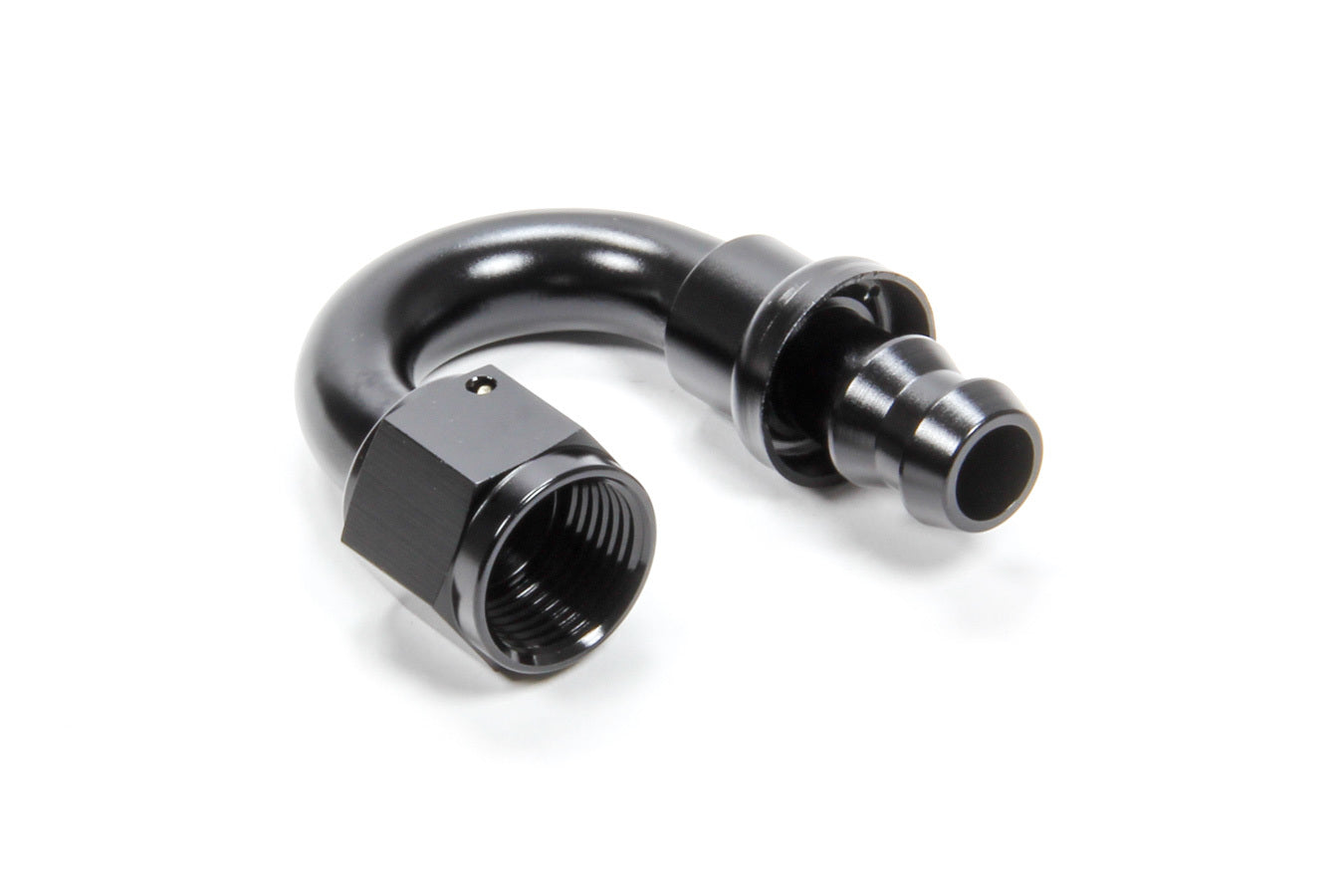 Triple X Race Components #8 180 Degree Hose End Push Lock TXRHF-18008-BLK