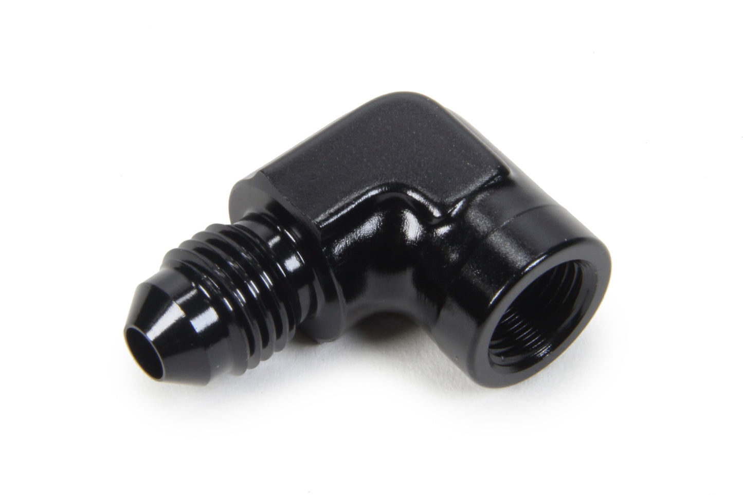 Triple X Race Components Gauge Adapter 90 Degree #4 Male x 1/8 NTP Female TXRHF-34941-BLK