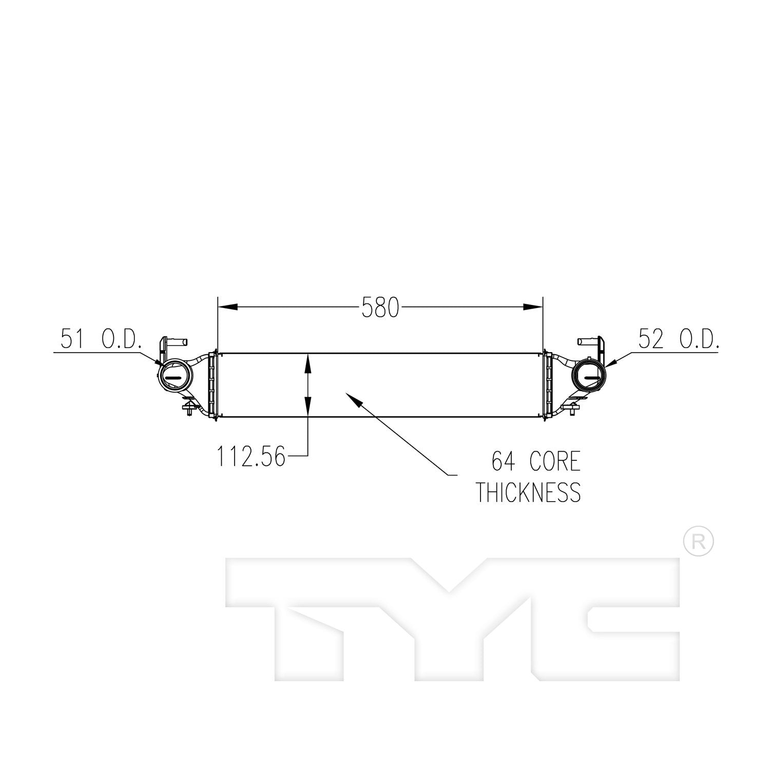 TYC Turbocharger Intercooler  top view frsport 18091