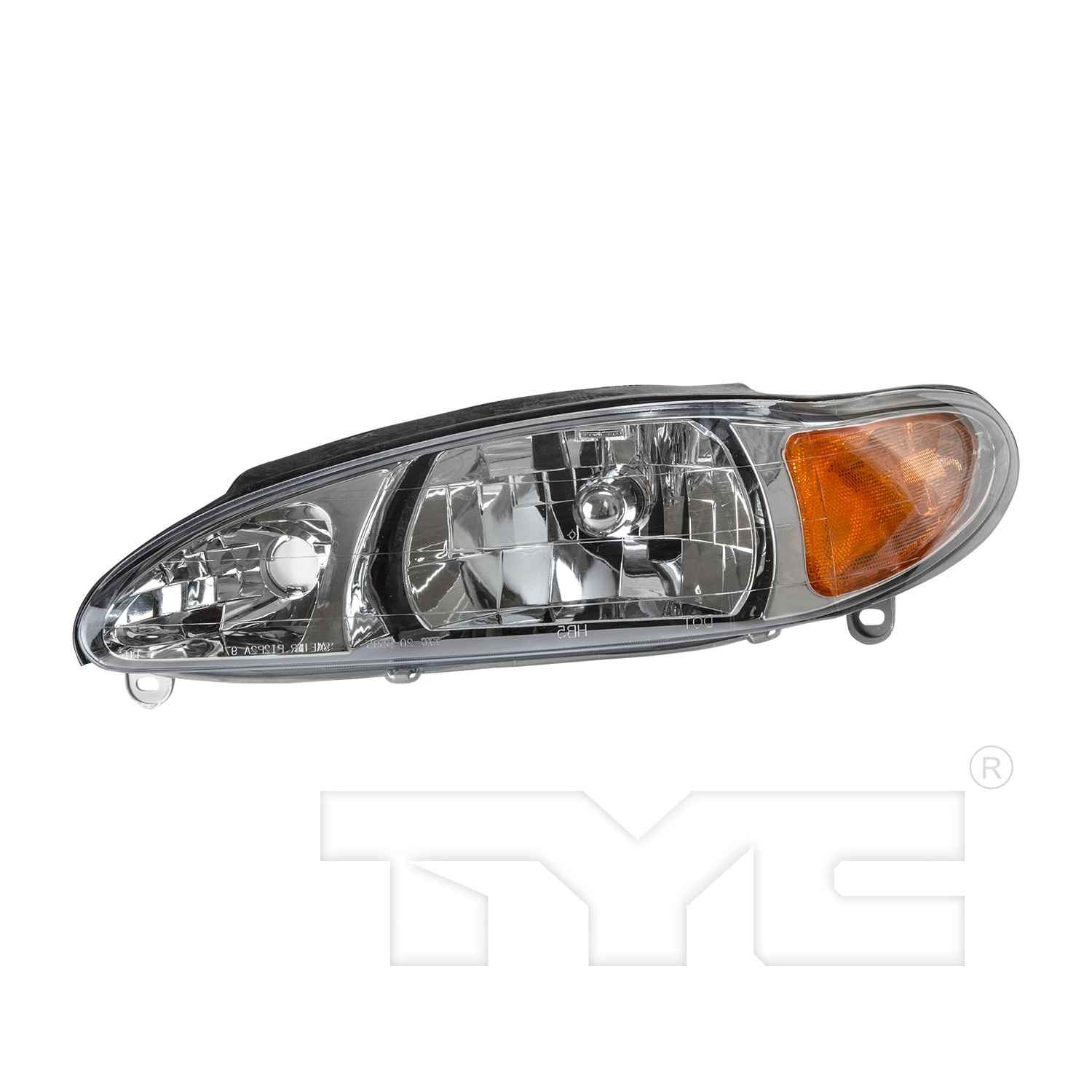 TYC Headlight Assembly  top view frsport 20-3596-00