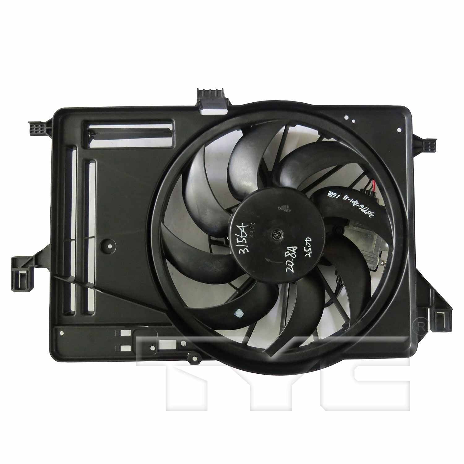 TYC Engine Cooling Fan Assembly  top view frsport 601610