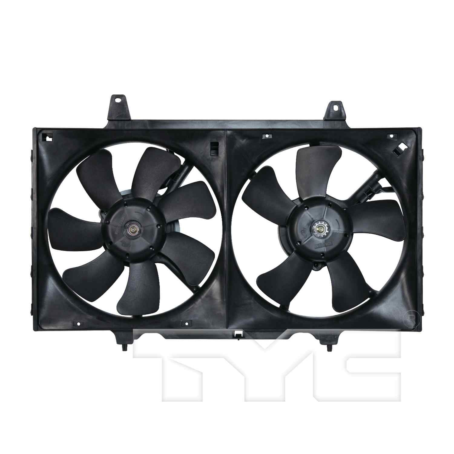 TYC Dual Radiator and Condenser Fan Assembly  top view frsport 620040