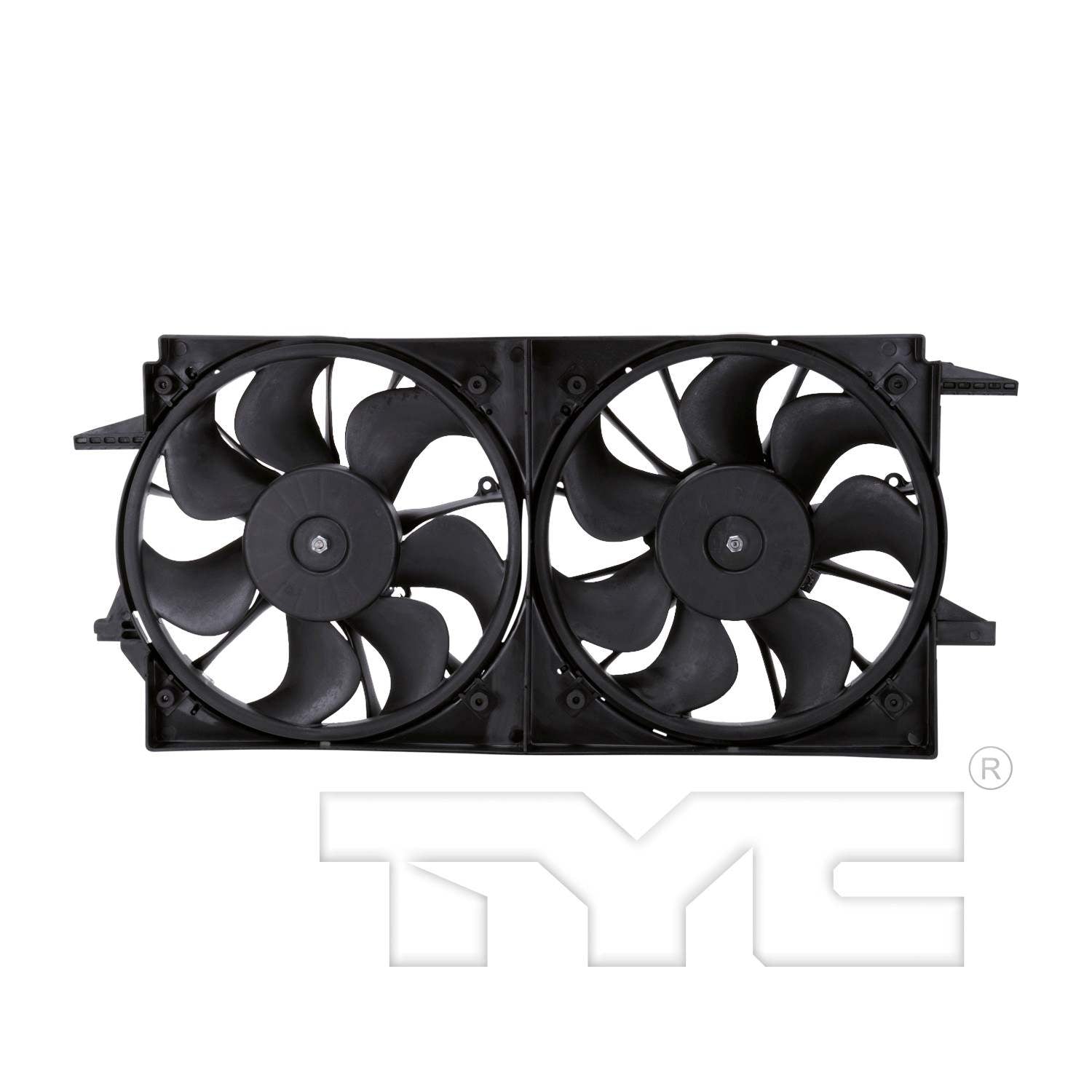 TYC Dual Radiator and Condenser Fan Assembly  top view frsport 620090