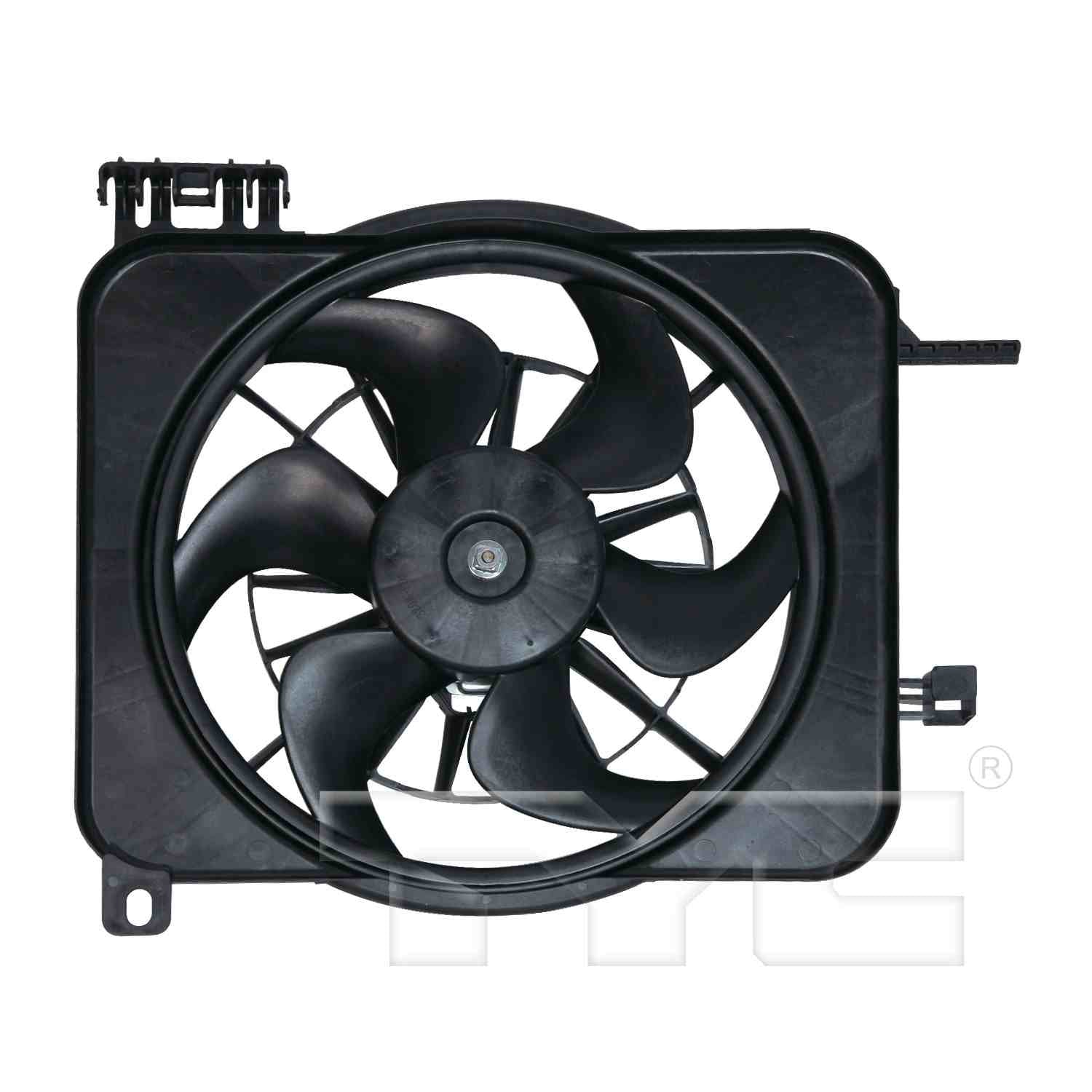 TYC Dual Radiator and Condenser Fan Assembly  top view frsport 620100